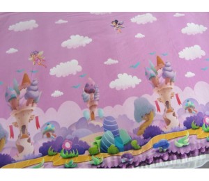 Jersey Panel Feen & Elfen Palast - rosa flieder